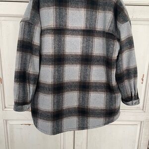 Plaid Flannel Shirt Jacket